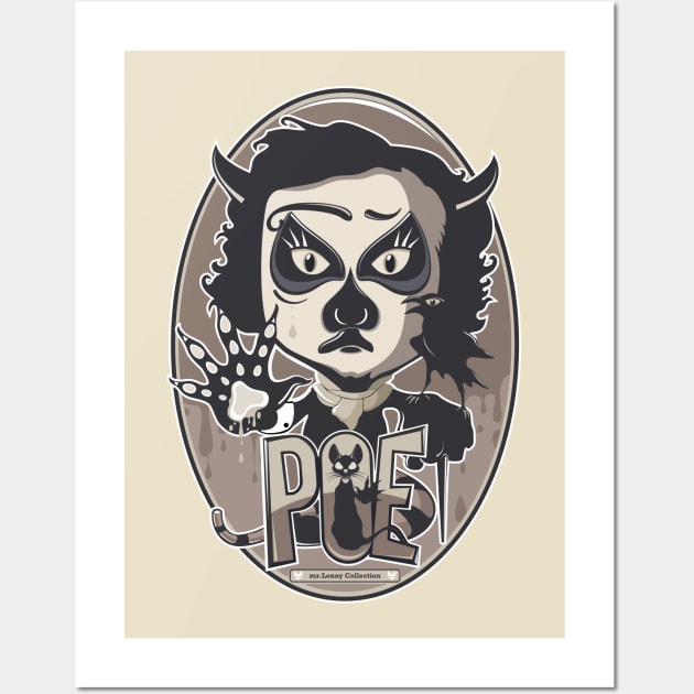 Edgar Poe reincarnation / brown edition Wall Art by mr.Lenny Loves ...